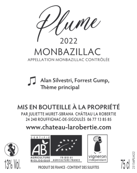 Monbazillac 2022 "Plume" du Château La Robertie – Image 6